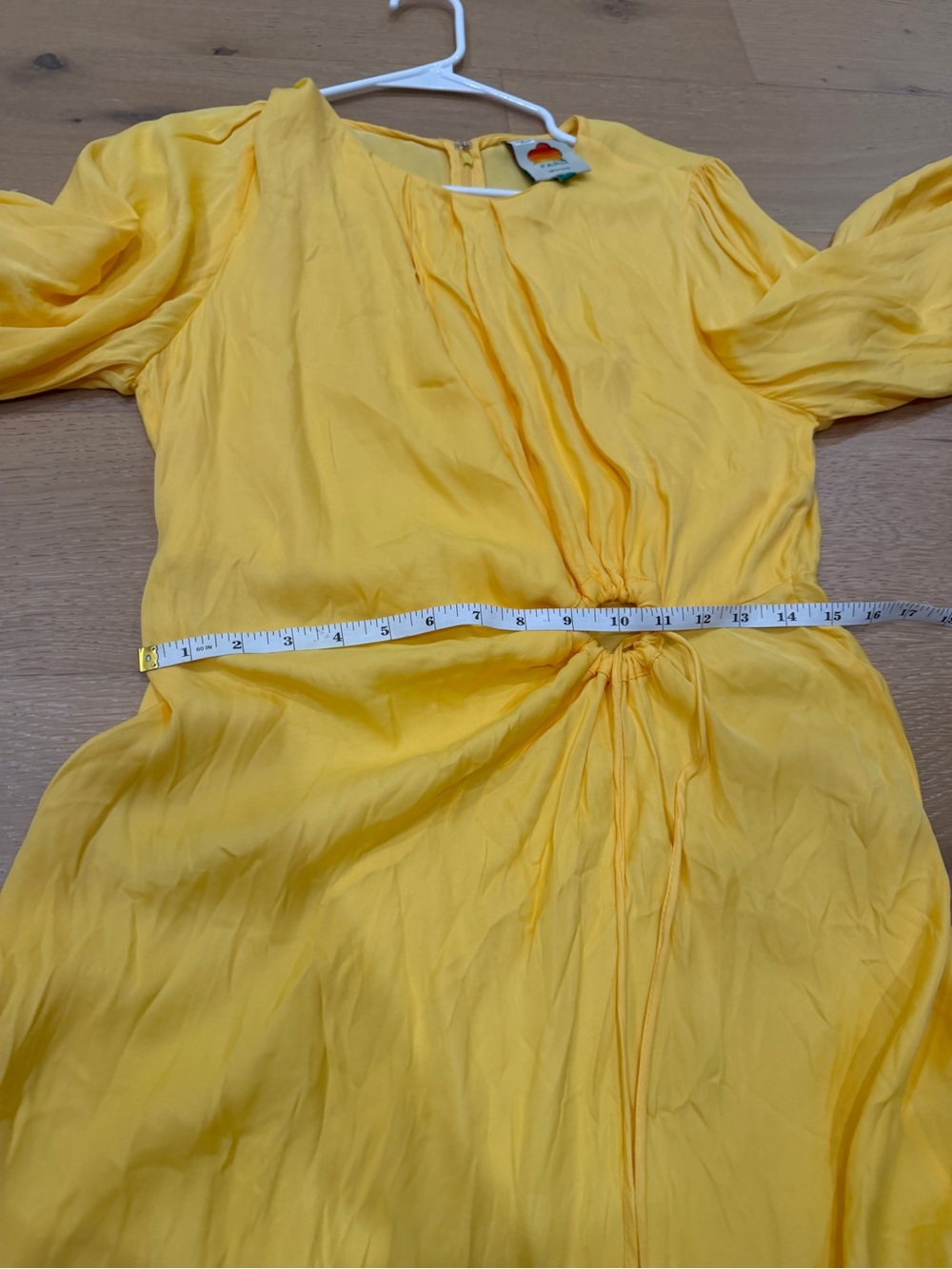 Farm Rio Yellow Cut Out Long Sleeve Midi Dress - Picture 11 of 16